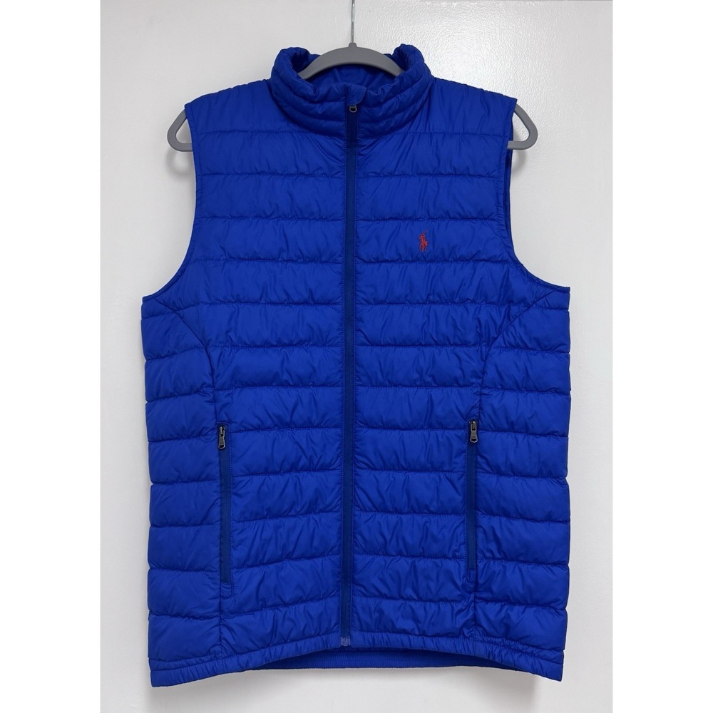 Polo Ralph Lauren Boys Packable Quilted Puffer Vest Size XL 18-20 Royal Blue